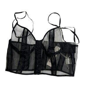 Are You Am I Sheer Bustier in Black